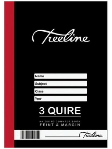 3-quire.png A4 3Quire Hardcover Feint And Margin - Image 1