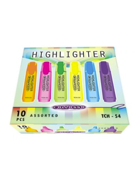 COLLOSSO-HIGHLIGHTER-10.jpg.png Collosso highlighters assorted colours box of 10 - Image 1