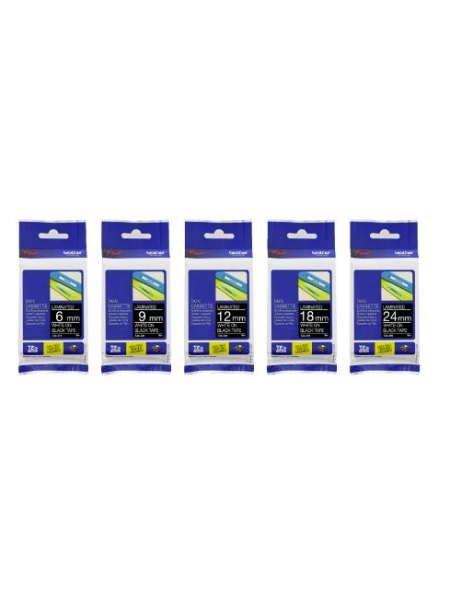 TAPE-TZE.jpg Brother Consumables: TZe White on Black Tape - Image 1
