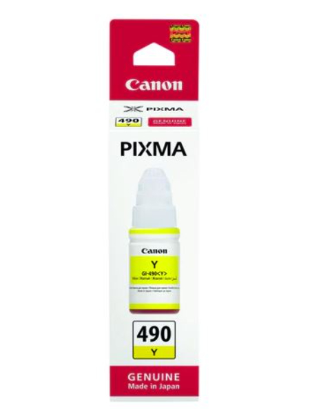 canon-490-yellow.jpg Genuine Canon GI-490 Yellow Ink Bottle - Image 1