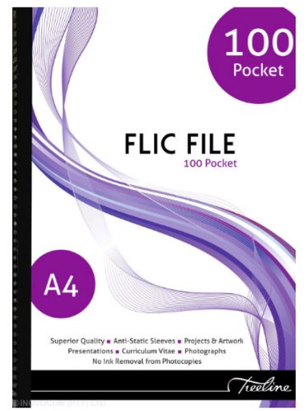flic-file-100p.jpg A4 Flic File Pocket Display Book, 100 Pockets - Image 1
