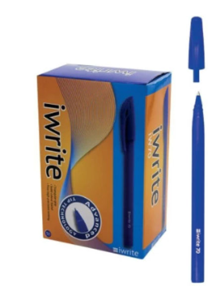 iwrite-pen-blue.png iWrite Tri-Grip Ballpoint Pen MEDIUM BLUE - Box 50s - Image 1
