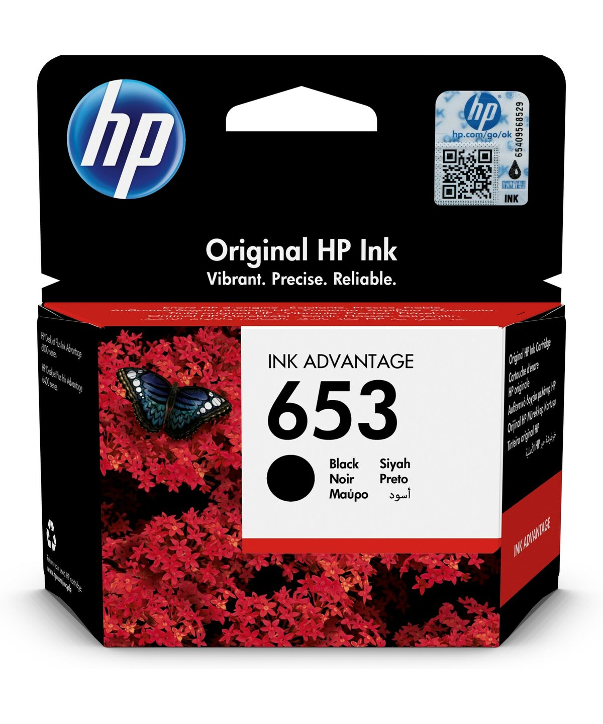 H3YM75AE.jpg Genuine HP 653 Black Original Ink Cartridge - Image 1
