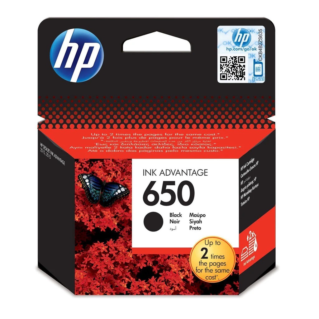 HCZ101AE.jpg Genuine HP 650 Original Black Ink Cartridge (approx. 360 pages) - Image 1