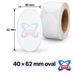 40 x 62mm Direct Thermal Labels (Oval) — 1000 per roll
