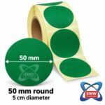 50 x 50mm Neon Labels (Round) — 1000 per roll