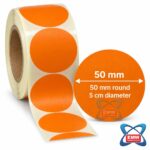 50 x 50mm Neon Labels (Round) — 1000 per roll - Image 4