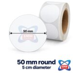 50 x 50mm Direct Thermal Labels (Round) — 1000 per roll