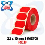 Price Marking Labels 22 x 16mm S Meto, White & Colours — for Judo 22 (Box of 42 Rolls)