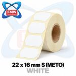 Price Marking Labels 22 x 16mm S Meto, White — for Judo 22 (Box of 42 Rolls)