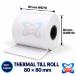 Thermal Till Rolls 80 x 80mm, Box of 50 (90m, 48gsm)
