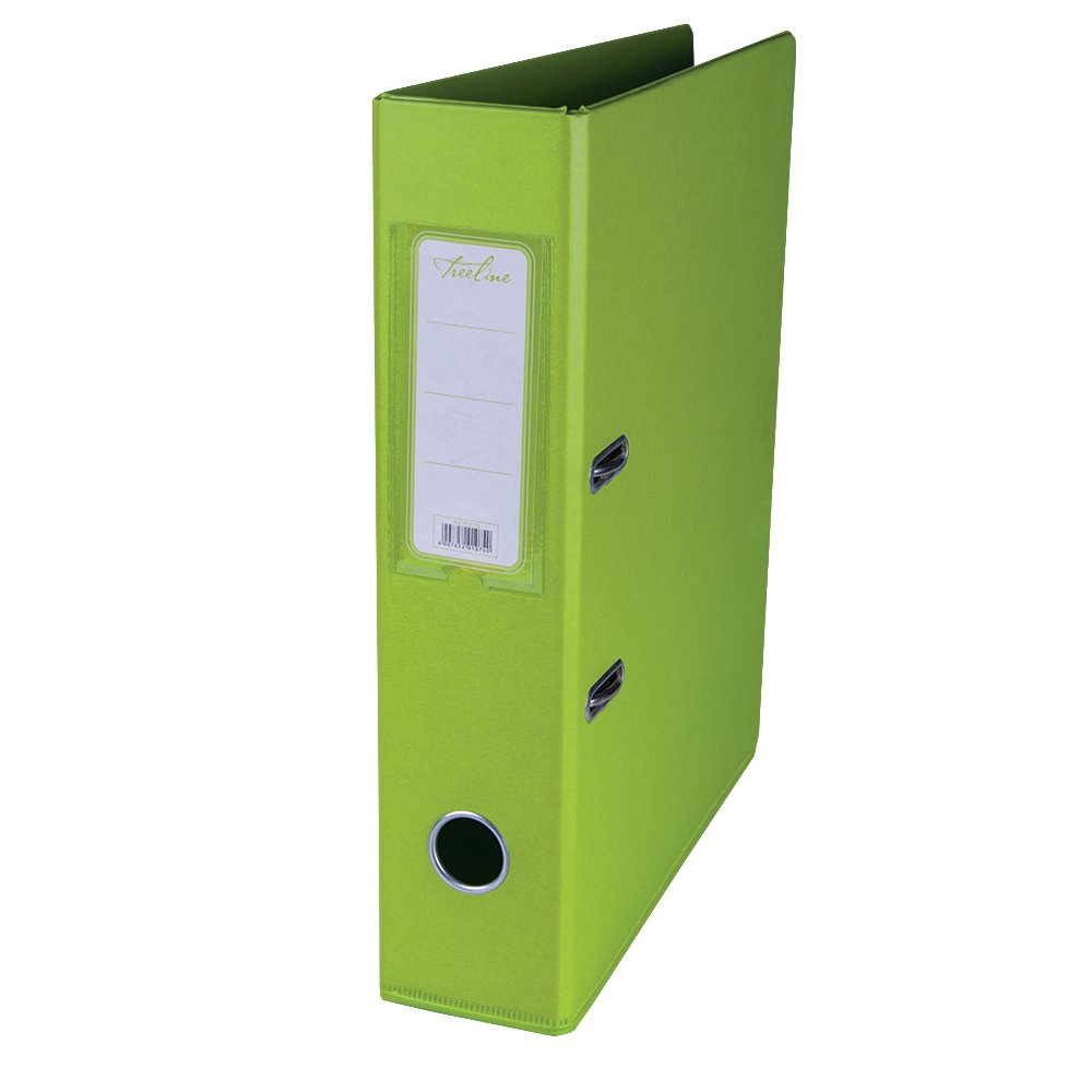 10-7070-26.jpg Treeline Lever Arch Files PVC Reinforced Base with Rado Mechanism Lime Green - Image 1