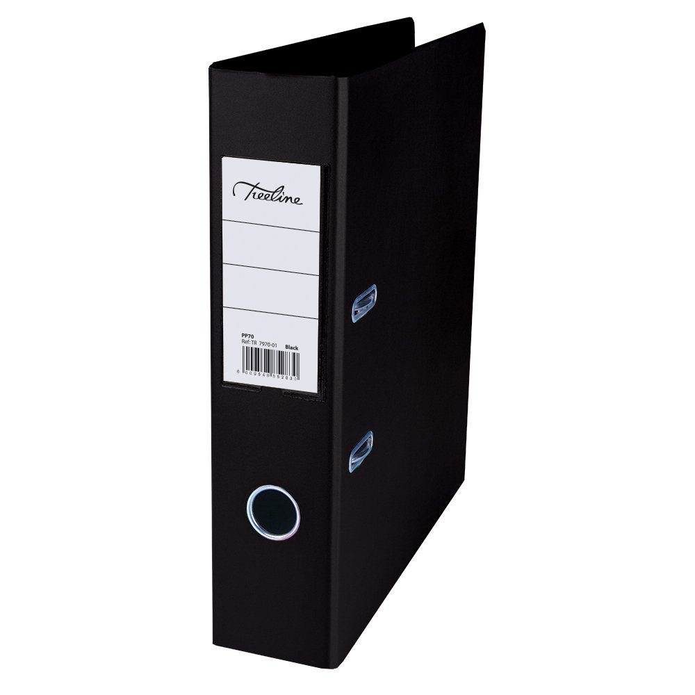 10-7970-01.jpg Treeline Lever Arch Files Polyprop A4 Lever Arch File Poly Prop Black - Image 1