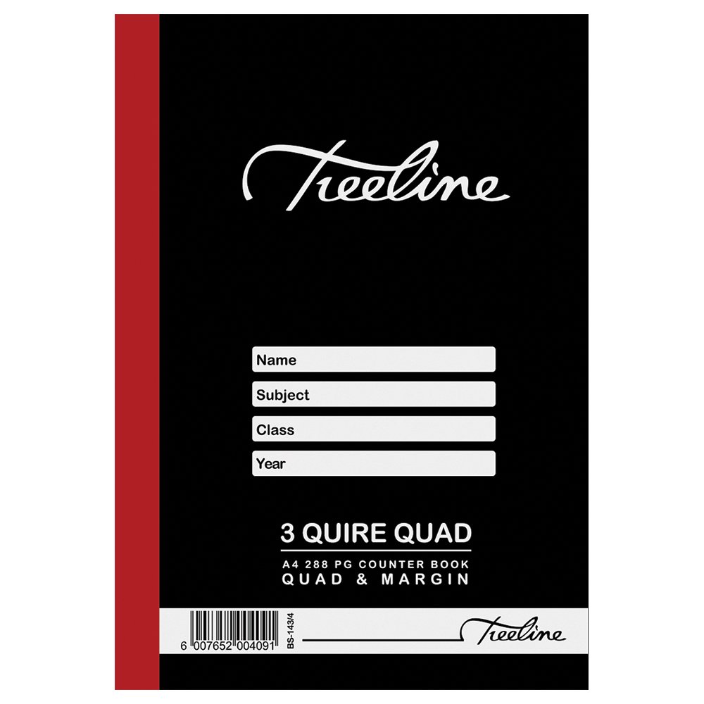 12-3810-00.jpg 3 Quire A4 288 pg - Quad & Margin White Bond - Image 1