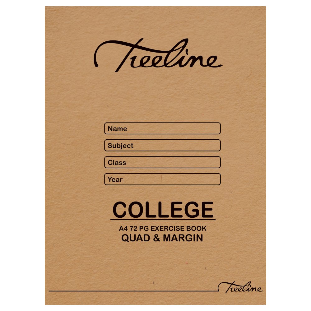 12-4608-00.jpg A4 College Exercise Books A4 72 pg Quad & Margin White Bond (Pack of 20) - Image 1