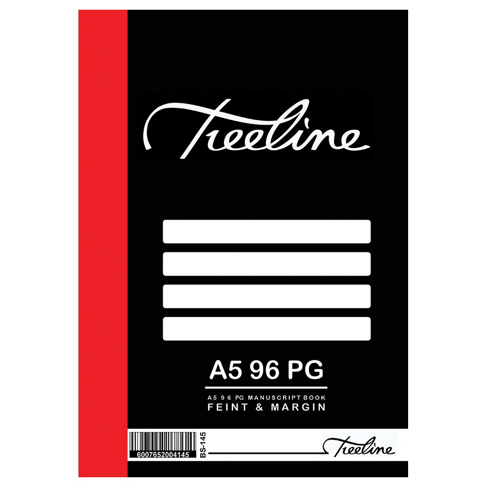 12-4811-00.jpg Manuscript Books A5 96 pg Feint & Margin White Bond (Pack of 10) - Image 1