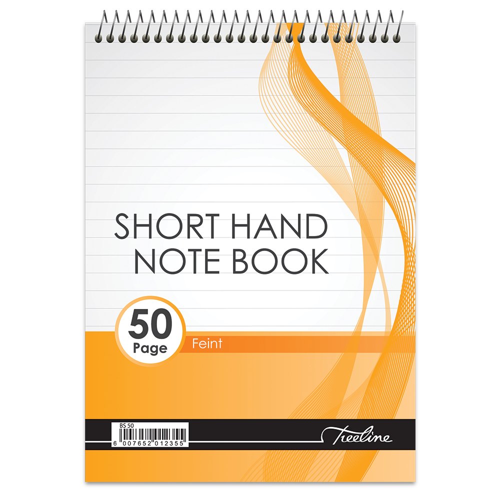 12-5204-00.jpg Short Hand Note Books A5 Top Bound 50 pg Feint White Bond (Pack of 10) - Image 1