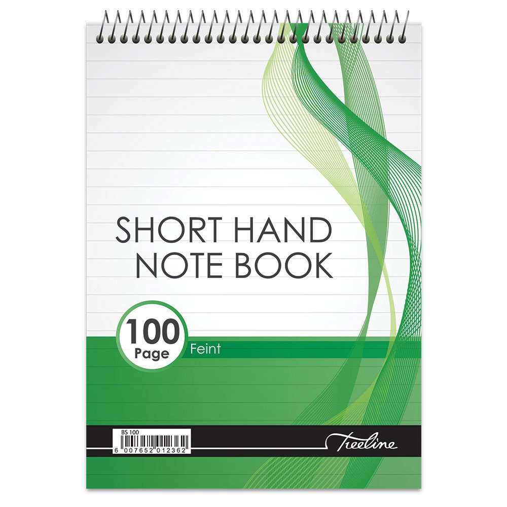 12-5205-00.jpg Short Hand Note Books A5 Top Bound 100 pg Feint White Bond (Pack of 10) - Image 1