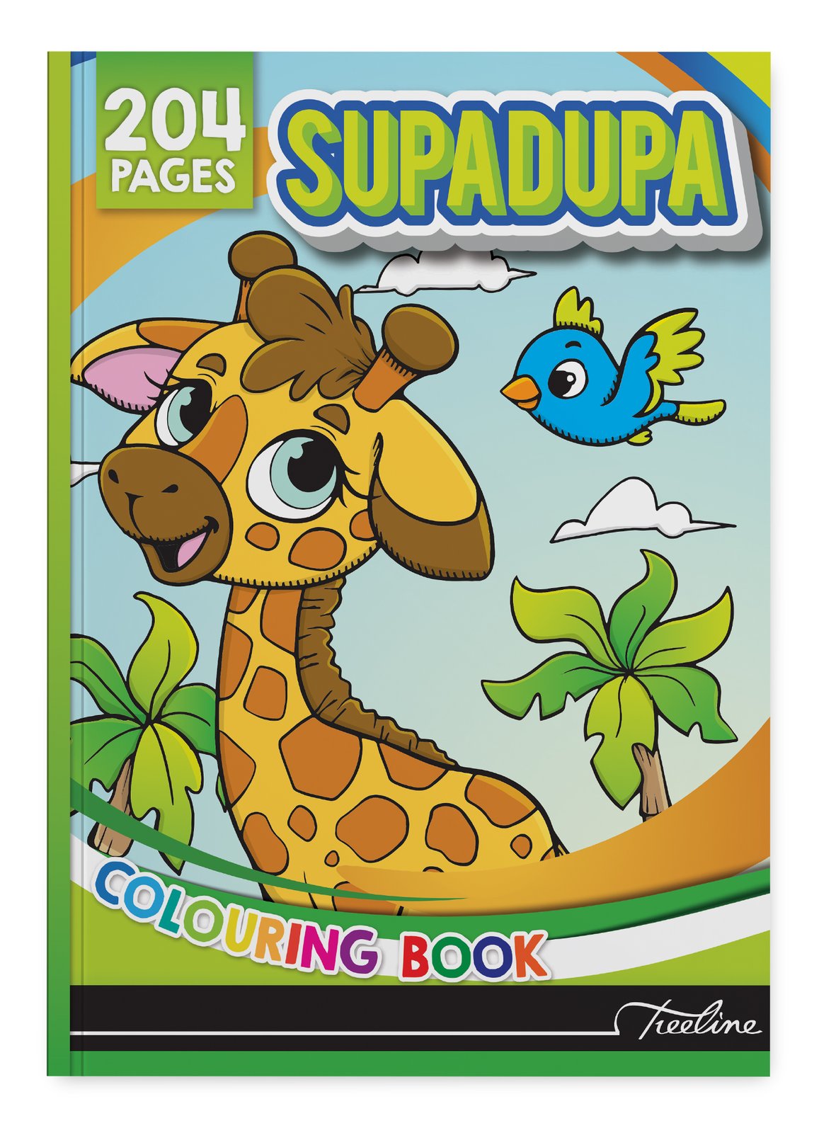 12-8825-00.jpg Treeline Colouring Books Supadupa Colouring Book 204 pg Giraffe - Image 1