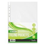 Treeline Filing Pockets - PP A4 Filing Pockets - 80 Micron Clear (Pack of 100)