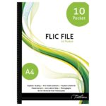 Treeline Flic File with Welded Spine - 50 Micron A4 10 Pocket Green
