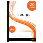 Treeline Flic File with Welded Spine - 50 Micron A4 20 Pocket Orange