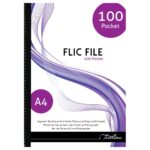 Treeline Flic File with Welded Spine - 50 Micron A4 100 Pocket Purple