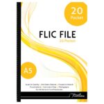 Treeline Flic File with Welded Spine - 50 Micron A5 20 Pocket Yellow