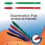 Exam Pads 80 Sheet Feint & Margin - Punched White Bond