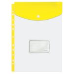 Treeline A4 Filing Carry Folder with Stud (Open Short Side) 180 Micron Yellow