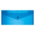 Treeline Document Wallets PVC DL Document Wallet with stud 180 Micron Blue (Pack of 5)