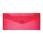 Treeline Document Wallets PVC DL Document Wallet with stud 180 Micron Red (Pack of 5)