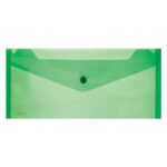 Treeline Document Wallets PVC DL Document Wallet with stud 180 Micron Green (Pack of 5)
