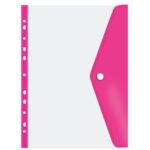 Treeline A4 Filing Carry Folder with Stud (Open Long Side) 180 Micron Hot Pink