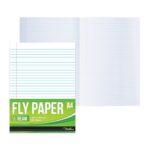 A4 (297x210) Fly Ruled Paper 1/2 Ream Feint/Margin 58 gsm (240 A3 Sheets Folded to A4) White Bond