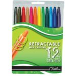 Treeline Wax Crayons - Retractable Retractable Wax Crayons 12 Piece Assorted