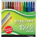 Treeline Wax Crayons - Retractable Retractable Wax Crayons 12+2 Assorted