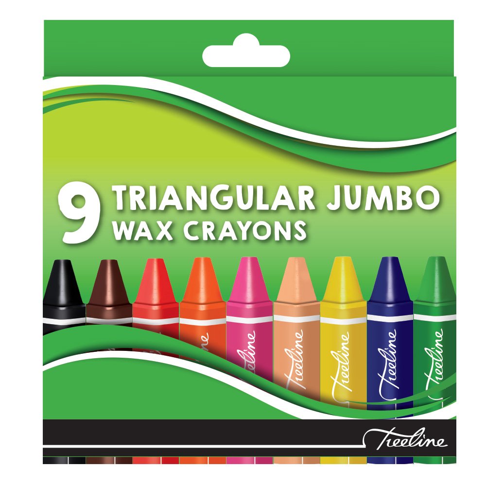 22-2690-30.jpg Treeline Triangular Jumbo Wax Crayons 9 Piece Assorted - Image 1