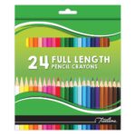 Treeline Full Length Pencil Crayons 24's Assorted