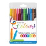 iWrite Retractable Wax Crayons 12's Assorted