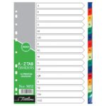 Treeline 160 Micron A4 Index A to Z Rainbow 16 Part Assorted