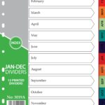 Treeline 160 Micron A4 Index January to December Rainbow Assorted