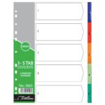 Treeline 160 Micron A4 Index 1 to 5 Rainbow Assorted (Pack of 10)