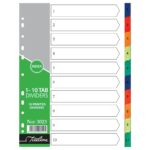 Treeline 160 Micron A4 Index 1 to 10 Rainbow Assorted
