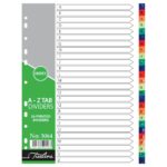 Treeline 160 Micron A4 Index A to Z Rainbow 26 Part Assorted