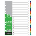 Treeline 160 Micron A4 Index 1 to 20 Rainbow Assorted