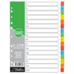 Treeline 160gm Board A to Z 16 Tab Deep Tint Assorted Assorted