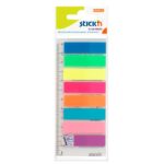 Stick 'n Notes Film Index Tabs 45mm x 12mm Neon - 25 Sheets Per Pad, 8 Pads - Strips Assorted