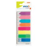 Stick 'n Notes Film Index Tabs 45mm x 12mm Neon - 25 Sheets Per Pad, 8 Pads - Strips/Arrows Assorted