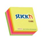 Stick 'n Notes 76x76 Cubes - 400 Sheets per Pad Neon Cube Assorted
